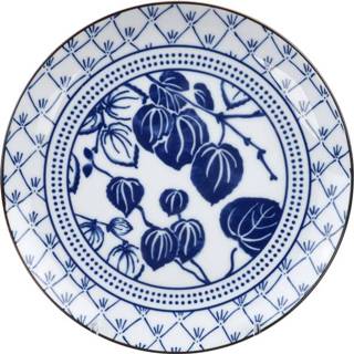 👉 Bord blauw wit Blauw/Wit Ivy - Flora Japonica 16 x 2cm 8719323525405