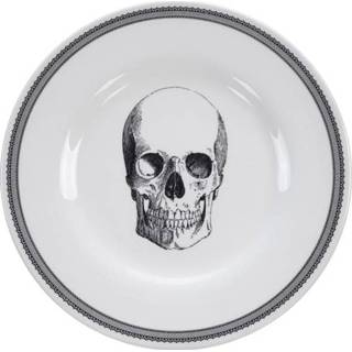 👉 Bord zwart wit Zwart/Wit - Skull design 21 x 2cm 8719323527966