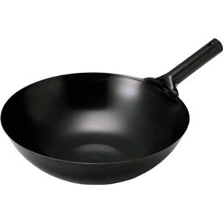 👉 Zwarte Roestvrij stalen wok - 36cm 4905317001466