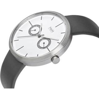 👉 Two Eye Unisex Horloge met Grijs Lederen Horlogeband van M&M