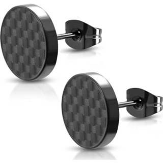👉 Oorsteker zwarte edelstaal carbon mannen active Oorstekers van met Plaatje