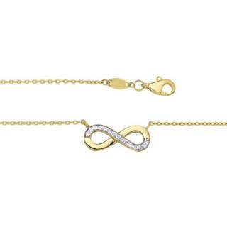 👉 Hals ketting active Geelgouden Anker Collier met Zirkonia Infinity Hanger