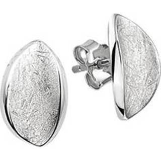 👉 Oorknop zilver active Gepunte Ovaal Hol Plaatje Oorknoppen van