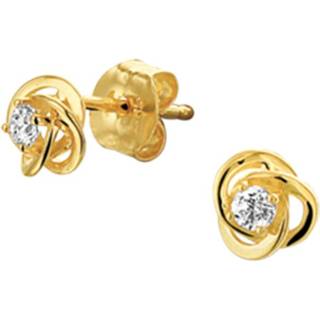 👉 Oorknop geelgoud active Ronddraaiende Spiraal Oorknoppen van met Zirkonia