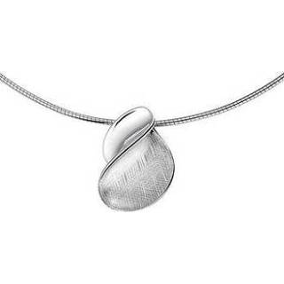 👉 Hals ketting zilveren active Omega Collier met Gescratchte Fantasie Hanger