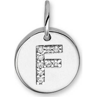 👉 Bedel zilver active Letter F Hanger van met Zirkonia?s