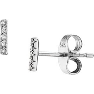 👉 Oorknop diamanten witgouden active Balkje Oorknoppen met Vijf 0.04 ct