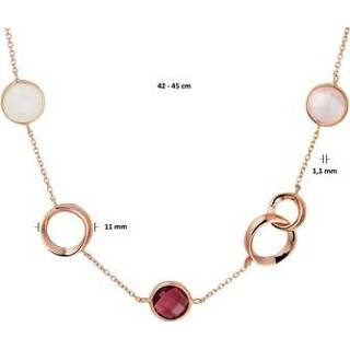 👉 Hals ketting active dame Roségouden Collier met Decoraties en Edelstenen