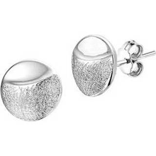 👉 Oorknop zilver active Ronde Oorknoppen van Gescratcht Mat en Gepolijst