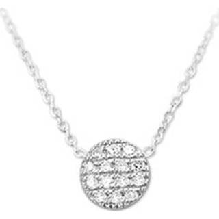 👉 Hals ketting witgouden dame active Anker Collier met Ronde Zirkonia Hanger