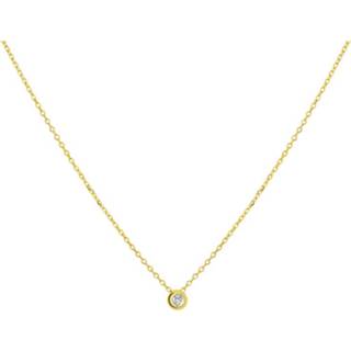 👉 Hals ketting diamant active Slank Geelgouden Anker Collier met Ronde Hanger en