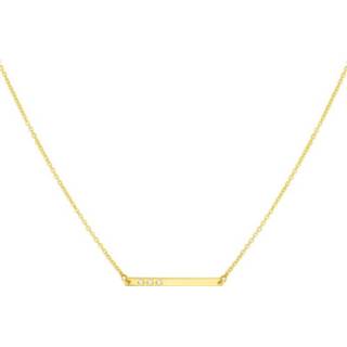 👉 Hals ketting diamanten dame active Geelgouden Anker Collier met Bar Plaatje