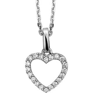 👉 Hals ketting zilveren active Anker Collier met Subtiele Zirkonia Hart Hanger