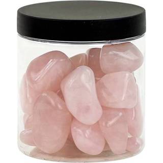 👉 Trommel steen l active roze transparante Rozenkwarts trommelstenen in Pot 8719075399064