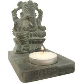 👉 Waxine licht houder active grijs Ganesha Waxinelichthouder Zeepsteen 8718657466156