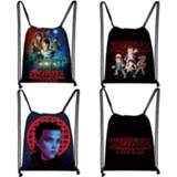 Backpack canvas jongens meisjes vrouwen Stranger things print drawstring bag teenager boys girls storage women men travel fashion bookbag