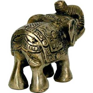 👉 Geel m unisex messing Minibeeldje olifant - 7x7.5 185 8718969179959