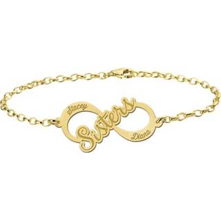 👉 Sisters Armband van Goud met Infinity Hanger > Names4ever