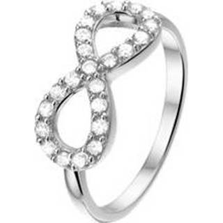 👉 Gerhodineerd Zilveren Ring met Zirkonia Infinity Kopstuk