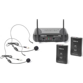 👉 Headset active Vonyx draadloos microfoonsysteem 2-kanaals VHF STWM712H 8715693266825