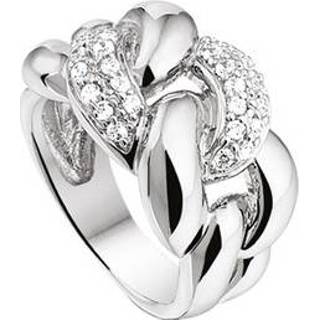 👉 Intrigerende Zirkonia Schakel Ring van Gerhodineerd Zilver