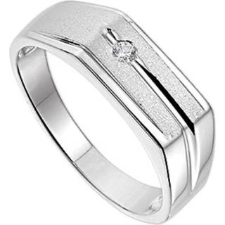 👉 Matte Zirkonia Heren Ring met Gepolijste Randen van Zilver