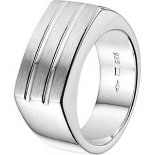 👉 Zilveren Ring voor Heren met Mat Kopstuk en Twee Lijnen