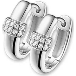 👉 Zirkonia zilver active Glanzende Klapcreolen van met Kopstuk