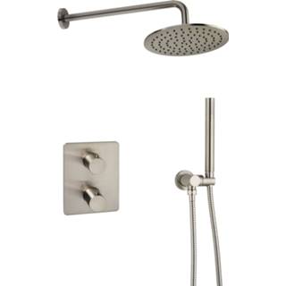👉 Tweegreeps cartouche keramisch active Ben Lavion 250 Inbouw Regendoucheset Geborsteld Nickel 8714175949676