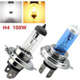 👉 12v Lighting h4 100w 4300k 6000k Cars pure white yellow halogen headlight bulbs fog styling