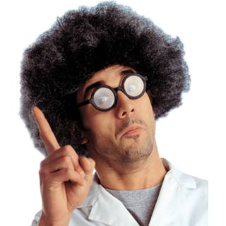 👉 Pruik zwarte active nerd Albert met krullen 8003558610501