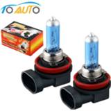 Hoofdlamp wit 2Pcs H11 100W auto Super White Halogen Bulb Fog Lights High Power Car Headlights Lamp Light Source parking 5200K 12V