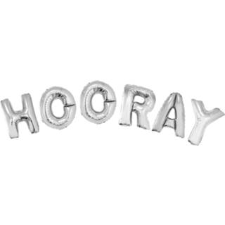 👉 Folieballon active Leuke folie ballonnen set HOORAY met zilveren letters 8712364854619