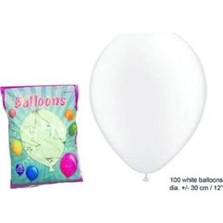 👉 Ballon witte active Mooie latex ballonnen 100st. 8712364845457