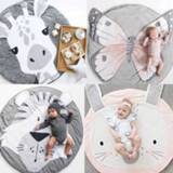 Carpet kinderen baby's 90CM Kids Play Game Mats Round Rugs Mat Cotton Swan Crawling Blanket Floor For Room Decoration INS Baby Gifts