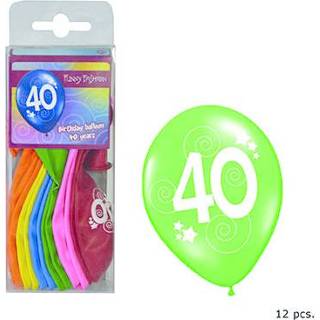 👉 Leeftijd ballon active Mooie ballonnen cijfer 40 in gemixte kleuren 8712364841336