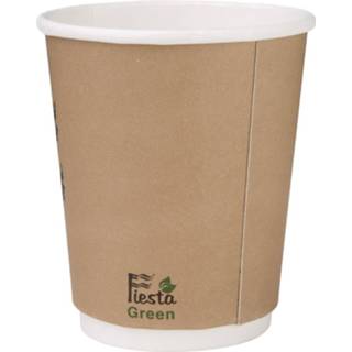 Koffiebeker donkergroen bruin Fiesta Green 25 composteerbare dubbelwandige koffiebekers - 5050984572548
