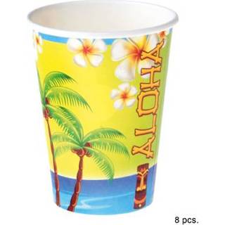 Drinkbeker active Set van 8 drinkbekers hawaii party 8712364625721