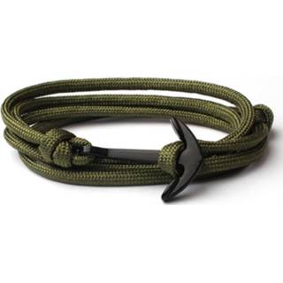 Anker armband Army polyester koord One Size vrouwen groen Anker armband polyester One Size vrouwen groen Army koord