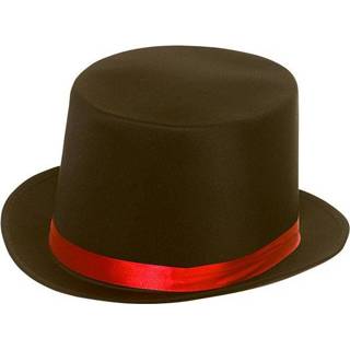 👉 Hoge hoed zwarte rode active Luxe met satijnen band 5055294897404