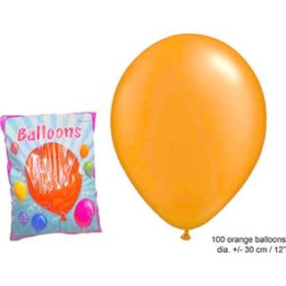 👉 Ballon oranje active Zak met 100 latex ballonnen 8712364845471