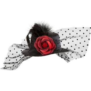 👉 Hoed zwarte rode active Carnavalsartikelen: mini met roos 8003558939602