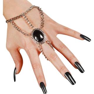👉 Medaillon zwart active Carnavals-sieraden: Gothic polsketting met gem 8003558713509