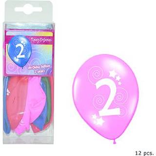 👉 Ballon active Mooie cijfer 2 ballonnen in gemixte kleuren 8712364842500