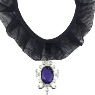 👉 Hanger paarse active Carnavals-sieraden: Gothic choker met en gemsteen 8003558713103