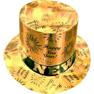 Hoge hoed goud active Mooie Happy New Year 8712364664706