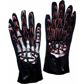 👉 Skelet handschoen active Enge handschoenen met nep bloedspetters 8712364744903