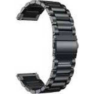 👉 Armband regular zwart zakelijk druksluiting metalen steel Just in Case voor Withings HR Sport - 8720007617705