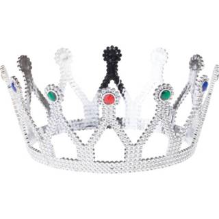Koning kroon zilveren active Mooi koningskroon met glitters 8712364538045