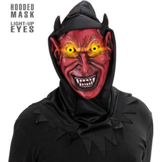 👉 Horrormasker active Horrormaskers: Duivelsmasker met kap en lichtgevende ogen 8003558535002